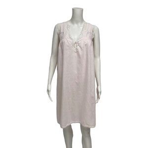 Vintage Van Raalte Women's Light Pink Lace Embroidered Night Gown Size S